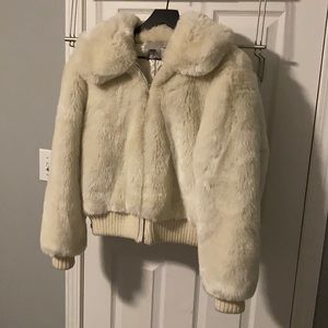 White ASOS Faux Fur Coat